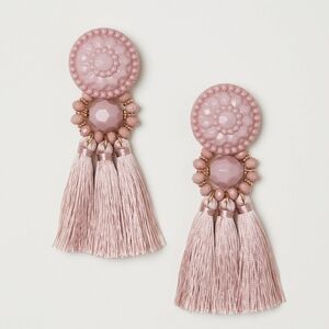H&M Blush Pink Tassel Earrings